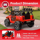 24V 2 Seater Ride On Truck with Remote Control 4WD Electric Car for Kids Ride On Car Battery Powered Ride On Toy Car with Music Player, LED Lights, Bluetooth, Rear Shock Absorber, Red by TinyTreasures Baby Boutique