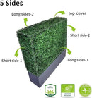 AGPL Upgraded Artificial Boxwood Hedge Wall with Gray Color Planter Box (33.5" Height 48" Width 12" Deep) … by CozyNest Decor