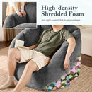 Giant Bean Bag Chair for Adults - Comfy Plush Round Shell Soft Accent Chair, Oversized Cozy Lounge Floor Sofa Reading Chair, Mini Couch for Living Room, Bedroom & Game Rooms, Gray by CozyNest Decor