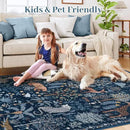 OJIA Jungle Print Rugs for Living Room 8x10 Washable Area Rugs for Bedroom, Modern Non-Slip Ultra-Thin Soft Large Carpet Non-Shedding Nursery Rug for Teens Kids Playroom Dining Room Home Decor by CozyNest Decor