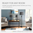 Adesso 3-Piece Lamp Set: Two Table Lamps & One Floor Lamp – Bronze Finished Base, Dark Herringbone Shade, Stylish and Cohesive Lighting for Any Space by CozyNest Decor