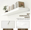 White Floating Shelves for Wall - 72 Inch Wide x 12 Inch Deep Wall Shelves Set of 1 - Rustic White Wood Shelves for Living Room, Bathroom, Laundry Room, Bedroom, Kitchen, Home Office by CozyNest Decor
