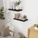 Fun Memories Black Floating Shelves 16 Inch Long, 9 Inch Deep Wall Shelf for Bathroom, 16 x 9 Floating Shelf for Living Room, Bedroom, Kitchen, Rustic Wood Shelves for Wall, Set of 2 by CozyNest Decor