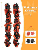 Joyhalo 5 Pack Fall Garland, Halloween Leaves Garland, Black Outdoor Leaf Vine for Mantle, Door Frame,Fireplace and Thanksgiving Decor by CozyNest Decor