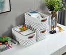DECOMOMO Small Storage Basket, Closet Storage Bins, Baskets for Organizing Shelves (White Check, Small - 6 Pack) by CozyNest Decor