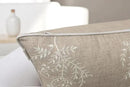 VAGMINE Embroidered Leaves Throw Pillow Cover - 20x20 Inches Square - 100% Linen Natural Throw Pillowcase - Elegant Neutral Leaf Design - Minimalist Rustic Home Accent for Sofa, Bed, Couch, Lounge by CozyNest Decor