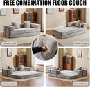 Convertible Sleeper Sofa Bed, Compression Folding Sofa with Pillow, No Assembly Required, Shape Frame, Floor Sofas Lounge Couchs for Living Room, Bedroom, Small Spaces(Chenille, 77''W, Light Grey) by CozyNest Decor