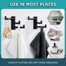 Angle Simple Swivel Towel Hooks for Bathroom, SUS 304 Stainless Steel Foldable 3 Arms Robe Towel Holder, Shower Wall Coat Hooks, Matte Black, 2 Pack by CozyNest Decor