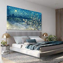 amatop Extra Large Wall Art Floral Tree Canvas Print for Living Room Bedroom Office– Oversized Plum Blossom Lake Landscape Picture Modern Blue Teal Nature Artwork Decor 58x29 Inch by CozyNest Decor