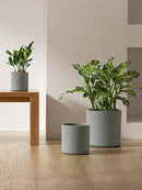LE TAUCI Ceramic Plant Pots Indoor, 10+8+6 Inch Planters for Indoor Plants, Mid-Century Modern Flower Pots with Drainage Hole and Plug, Cylinder Round Planters, Set of 3, Blue Gray by GreenHaven Gardens