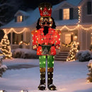 61Inch Nutcracker Christmas Decor Outdoor with LEDs 5 Feet Lighted Large Nutcracker Lighted Christmas Decorations Outdoor with Stakes & Zip Ties for Xmas Yard, Porch, Lawn by CozyNest Decor
