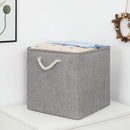 Bidtakay Grey Baskets Foldable Storage Cube Bins 13x13x13 Cube Storage Organizer Closet Set of 3 Fabric Storage Baskets for Home Office Large Baskets for Nursery Baby Toy Storage by TinyTreasures Baby Boutique