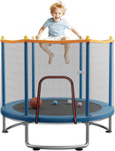 Kids Trampoline with Safety Net – 440lbs Capacity, Upgraded Rust-Proof Ring Legs, Adjustable Gymnastics Bar & Toys – Indoor Outdoor Toddler Trampoline for Boys & Girls Ages 1-8 by TinyTreasures Baby Boutique