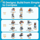 AOHU Solar Robot Building Kit STEM Gift for Boys Aged 8-13, DIY 15-in-1 Educational Science Building Toy, Solar or Battery Powered Robotic Set for Children Birthday with 212 Pieces by TinyTreasures Baby Boutique