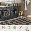 Lahome Checkered Easy Jute Entryway Rug, 3x5 Washable Area Rugs for Living Room Outdoor Patio, Non Slip Blue Indoor Door Mat Checkerboard Throw Carpet for Entry Front Door Guestroom Deck by CozyNest Decor