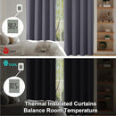 Simplebrand Ava Grey Short Blackout Curtains for Bedroom 45 Inches Long 2 Panels Set, Solid Thermal Insulated, Energy Saving Window Treatment Curtains Blackout Drapes, W40 x L45 Inch, Grey by TinyTreasures Baby Boutique