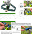 Heavy Duty Metal Pulsating Sprinkler for Yard - 360 Degree Roating Automatic Water Sprinkler for Lawn with Metal Base, Pulsating Impact Sprinklers for Large Area Covers Up to 85‘ Diameter by GreenHaven Gardens