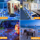6-Pack Blue Solar Flickering Flame Torches – Waterproof Solar Garden Lights, Outdoor Solar Lights for Yards, and Flame Torches for Patio and Pathway Decorations by GreenHaven Gardens