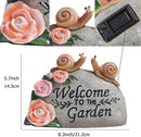 Snail Garden Statue Outdoor Decor Art Solar LED Light Welcome Sign Sculpture Auspicious Snail Resin Figurine Yard Porch Patio Lawn Decorations Housewarming Gifts for Mom Grandma Women by GreenHaven Gardens