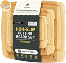 3 packs Bamboo Cutting Board Set Non Slip Feet Over Sink For Kitchen Meal Prep & Serving Brides Her Wedding Day Bridal Shower Engaged Wed House Christmas Married Future Unique Cool Gifts by CozyNest Decor