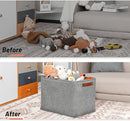 DULLEMELO Large Storage Baskets, 3 Pack Foldable Storage Baskets Bins for Colthes Organizer, Fabric Storage Organizer Baskets for Shelves Closet Nursery Toy Storage(Gray) by TinyTreasures Baby Boutique