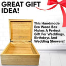 Blake & Lake Wooden Eco Box with Hinged Lid - Solid Oak Wood Storage Box with Lid - Wooden Keepsake Box - Decorative wooden boxes with lids for Keepsakes (Oak) by CozyNest Decor