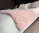 Chunky Knit Blanket Throw 40"×40", Chenille Throw Blankets, Handmade Warm & Cozy Blanket Couch Bed Home Decor, Soft Breathable Fleece Banket, Christmas for Couch Bed Sofa Best Gift (Pink) by CozyNest Decor