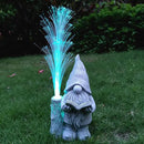 Gnomes Statue Solar Garden Decor,Resin Gnome Statues and Colour Changing Optical Fiber Solar Lights,Outdoor Decoration for Balcony, Garden, Patio, Yard, Lawn, Gifts for Mom Grandma by GreenHaven Gardens