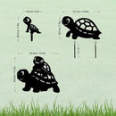 3 Pack Turtle Metal Garden Decorative Stakes, Weather Proof Silhouette Statues for Yard, Patio,Outdoor Decor for Turtle Lovers and Pet Owners