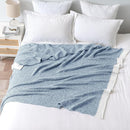 MIULEE Super Soft Throw Blanket for Couch, Blue Cozy Fluffy Warm Blankets Knit Throw Blankets for Sofa, Bed, Chair, Living Room, Camping, Picnic, 50 x 60 inch by CozyNest Decor