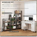 4NM No Assembly Foldable Bookshelf, 5-Shelf Collapsible Bookcase Storage for Small Spaces, 62.2" H, Rustic Brown and Black by CozyNest Decor