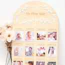 God Bless My First Year Photo Board - 1st Holy Communion Monthly Photos Display,God Bless 1 To 12 Months Photo Wooden Board,Baby Baptism Party Milestone Photos,Wooden Cross Photo Board (God Bless) by TinyTreasures Baby Boutique