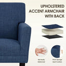 COLAMY Accent Chair Set of 2 for Living Room, Modern Upholstered Fabric Accent Armchair with Back, Soft Single Sofa Chair with Arms for Bedroom/Office/Reception Room, Blue by CozyNest Decor