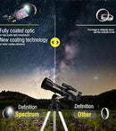 SpectrumOI Telescope for Kids & Adults - Astronomy Gift, 70mm Aperture Refractor with Carry Bag & Phone Holder by TinyTreasures Baby Boutique