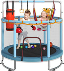 Trampoline for Kids, Upgrade Full Anti-Rust 440lbsToddler Trampoline with Net, Upgraded Ring Legs with Adjustable Gymnastics Bar&Toys, Gifts for Ages 1-8 Boys&Girls by TinyTreasures Baby Boutique