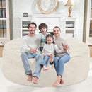 6FT Bean Bag Chair, Large Bean Bag Chairs with Memory Foam Filled, Fluffy Beanbag Sofa with Dutch Velvet Cover, Round BeanBag Chairs for Living Room, Playroom- Beige by TinyTreasures Baby Boutique