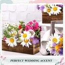 Dandat 4 Set Wood Boxes for Centerpieces Rectangle Wooden Planter Box Rustic Wood Planter with Removable Plastic Liner Floral Foam Blocks for Centerpieces Home Wedding Garden Decor (12x4 Inch) by GreenHaven Gardens
