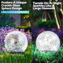 Garden Solar Ball Lights Outdoor Waterproof, 30 LED Cracked Glass Globe Solar Power Ground Lights for Path Yard Patio Lawn, Christmas Decoration Landscape White(2 Pack 3.9'') by GreenHaven Gardens