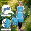 Blue Garden Tool Sets 12-Piece, Aluminum Gardening Hand Tools w/Ergonomic Handle, Garden Supplies Organizer Handbag, Kneeling Pad, Apron and Gloves, Gift for Women, Garden Starter Kit for Women by GreenHaven Gardens
