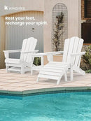 KINGYES Folding Adirondack Ottoman for Adirondack Chair, White by CozyNest Decor