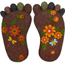 Stepping Stones Outdoor - Garden Decorative Stones for Patio, Deck, Garden or Sidewalk Home Decor Footprint Shaped Stepping Stones Set of 2 （Dark Brown） by GreenHaven Gardens