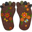 Stepping Stones Outdoor - Garden Decorative Stones for Patio, Deck, Garden or Sidewalk Home Decor Footprint Shaped Stepping Stones Set of 2 （Dark Brown） by CozyNest Decor