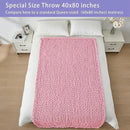 Bigacogo Chunky Knit Throw Blanket for Couch, 40x80 inches, 100% Hand Knitted with Thick Jumbo Chenille Yarn, Cozy Soft Large Rope Knot Cable Crochet Blankets for Sofa Bed Living Room, Blush Pink by CozyNest Decor