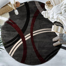 Rugshop Modern Wavy Circles Design 6' 6" (6' 6" Diameter) Red by TinyTreasures Baby Boutique