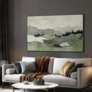 SIGNWIN 36"x60" Extra Large Framed Wall Art Green Line Art Mountain Landscape Illustration for Home Living Room Bedroom Decor (Frame Assembly Required) by CozyNest Decor