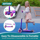 Gotrax KS1 Kids Kick Scooter, LED Lighted Wheels and 3 Adjustable Height Handlebars, Lean-to-Steer & Widen Anti-Slip Deck, 3 Wheel Scooter for Boys & Girls Ages 2-8 and up to 110 Lbs by TinyTreasures Baby Boutique