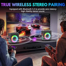 Karaoke Machine with 3 Wireless Mics | Bluetooth 5.3 Speaker with Echo Adjustment & Auto Pitch Correction | PA System with RGB Lights, Supports TV/TF Card/USB/AUX/Live/REC for Home Parties by TinyTreasures Baby Boutique