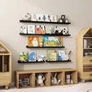 Floating Picture Ledge Shelves 48 Inch Solid Oak Wood Set of 2, Rustic Wall Storage Shelves with Lip, Kids Bookshelf, Photo & Picture Ledge Shelves for Bedroom, Living Room, Kitchen by CozyNest Decor
