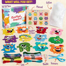 TUZT My First Sewing Kit for Kids - Monster Sewing Craft Kit for Beginners with 12 Pre-Cut Monster Plush Toys, Scissor, Plastic Needles & Thread, DIY Felt Crafts Project for Girls & Boys Ages 4-12 by TinyTreasures Baby Boutique