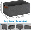 GhvyenntteS Small Fabric Storage Bins 6 Pack, 11.8" x 7.87" x 5.11" Storage Basket with Leather Handles, Closet Storage Bins for Shelves, Storage Baskets for Shelves, DVD Storage (Grey) by CozyNest Decor